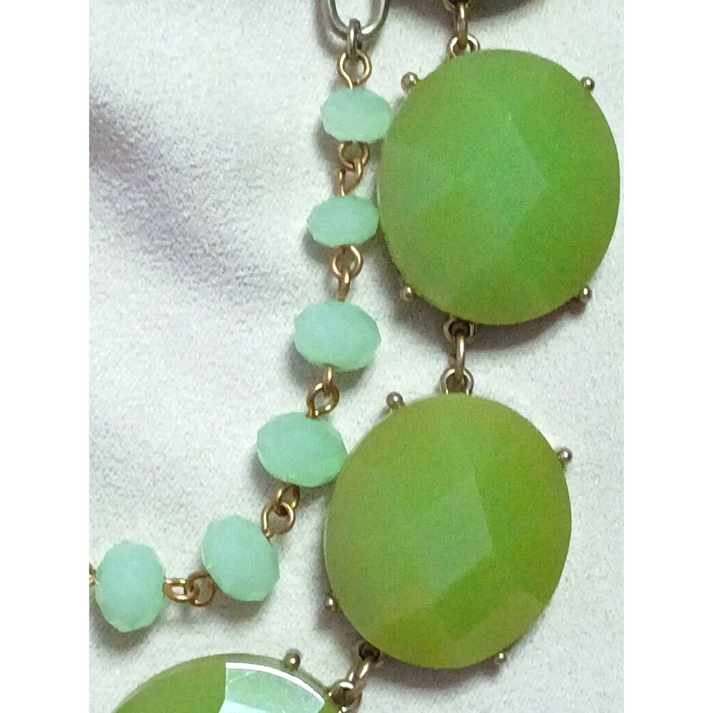 Vintage Premier Designs Green Faceted Necklace with Detachable Matching Bracelet - Picture 6 of 9